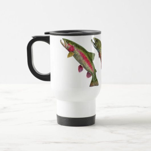 Drie forel geïsoleerde reismok reisbeker (Links)