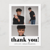 Drie Foto Afstuderen Dank u Briefkaart (Voorkant)