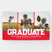 Drie foto afstuderen vettig rood afstuderen spandoek (Horizontaal)