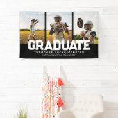 Drie foto afstuderen vettig zwart afstuderen spandoek (Insitu)