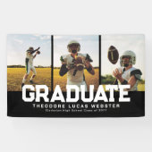 Drie foto afstuderen vettig zwart afstuderen spandoek (Horizontaal)