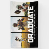 Drie foto afstuderen vettig zwart afstuderen spandoek (Verticaal)