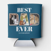 Drie Foto Best Dad Ever Custom Name Koelbox Blikjeskoeler (Voorkant)