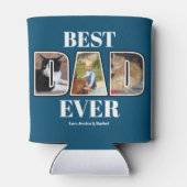Drie Foto Best Dad Ever Custom Name Koelbox Blikjeskoeler (Achterkant)