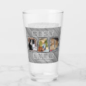 Drie foto Beste vader ooit op maat Glas (Achterkant)