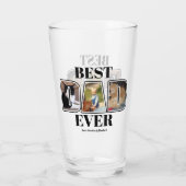 Drie foto Beste vader ooit op maat Glas (Achterkant)