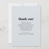 Drie Foto Collage Blue Birthday Party Dank je Bedankkaart (Achterkant)