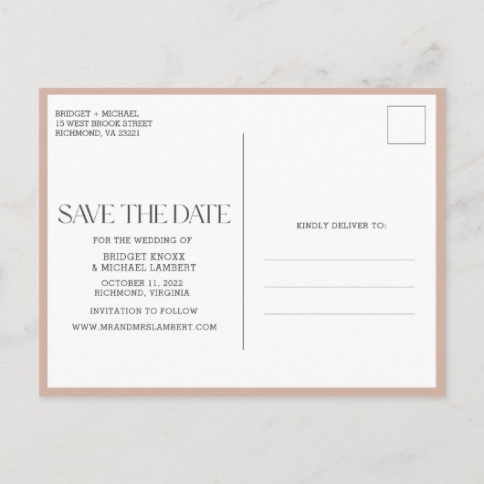 Drie Foto Collage Boho Wedding Save the Date Aankondigingskaart (Achterkant)