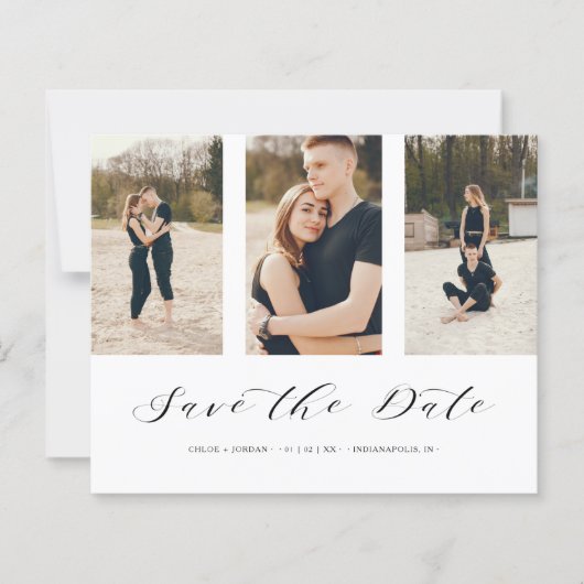 Drie foto collage romantische bruiloft goedkoop (Voorkant)