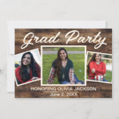 Drie foto collage rustieke Afstudeerder partij Kaart (Voorkant)