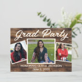 Drie foto collage rustieke Afstudeerder partij Kaart (Staand voorkant)
