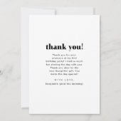 Drie foto collage verjaardagsfeestje bedankje bedankkaart (Achterkant)