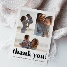 Drie foto collage verjaardagsfeestje bedankje