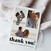 Drie foto collage verjaardagsfeestje bedankje bedankkaart