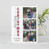 Drie foto Eenvoudige Kerst Kaart (Staand voorkant)