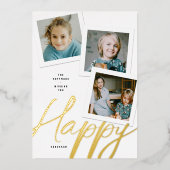 DRIE FOTO FOLIE HANUKKAH KAART (Voorkant)