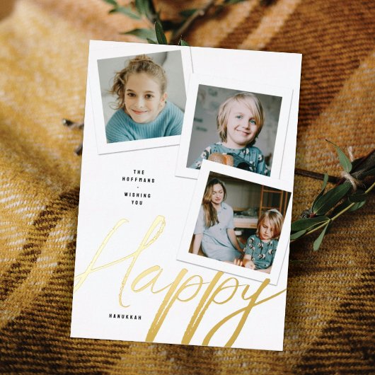 DRIE FOTO FOLIE HANUKKAH KAART