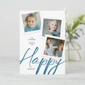 DRIE FOTO HANUKKA KAART (Staand voorkant)