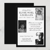 drie foto - herdenkingskaarten programmakaart (Voorkant / Achterkant)