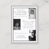 drie foto - herdenkingskaarten visitekaartje (Voorkant)