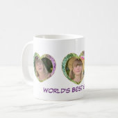 Drie Foto in Hearts Coffee Mok (Voorkant links)