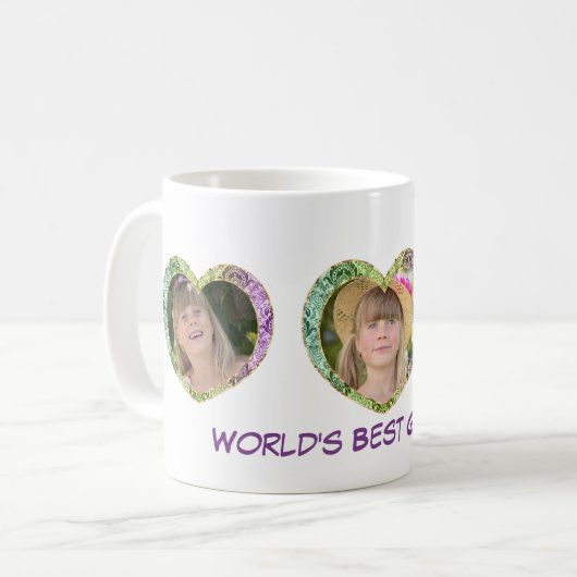 Drie Foto in Hearts Coffee Mok (Voorkant links)
