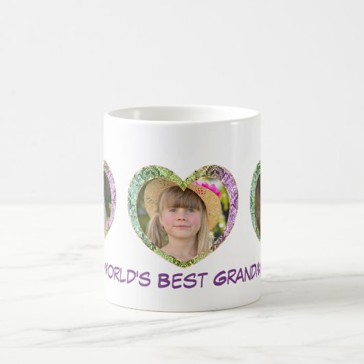 Drie Foto in Hearts Coffee Mok (Center)