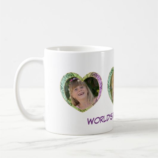 Drie Foto in Hearts Coffee Mok (Links)
