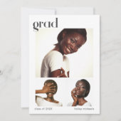 Drie foto-inkuilgradiënt Graduy Party Kaart (Voorkant)