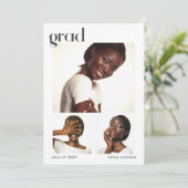 Drie foto-inkuilgradiënt Graduy Party Kaart (Staand voorkant)