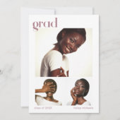 Drie foto-inkuilkorrelkleuringsPartij roze Kaart (Voorkant)