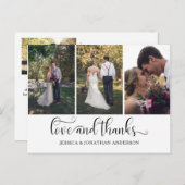 Drie-foto kalligrafie script dank u | briefkaart (Voorkant / Achterkant)