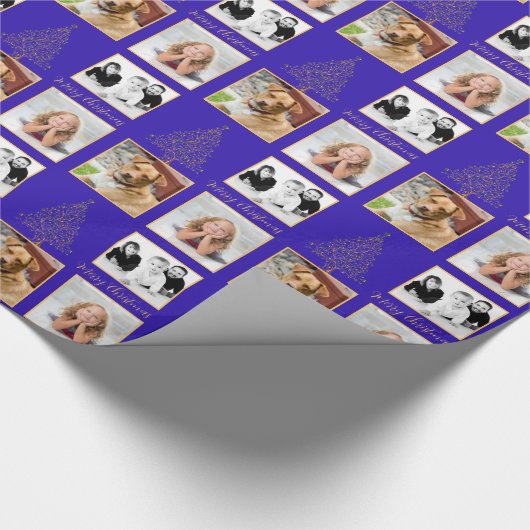 Drie foto kerstboom cadeaupapier (Hoek)