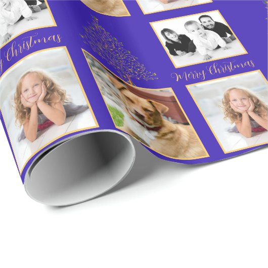 Drie foto kerstboom cadeaupapier (Rol Hoek)