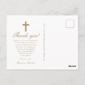 Drie foto met Cross First Communion Wit Briefkaart (Achterkant)