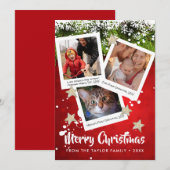 Drie foto-onderschrift collage Prettig kerstfeest Feestdagenkaart (Voorkant / Achterkant)