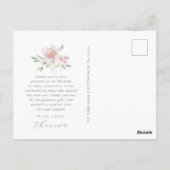 Drie foto Quinceanera roze bloemenschrift Briefkaart (Achterkant)