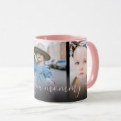 Drie foto roze ik hou van je mama mok (Voorkant rechts)