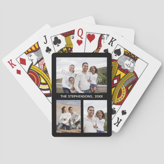 Drie foto-serie/foto-inkuilhoes pokerkaarten (Achterkant)