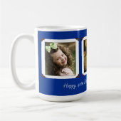 Drie foto-sjablonen marineblauw Dads Koffiemok (Links)