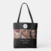 Drie foto sjabloon Zwart Aanpasbaar Zakelijk Tote Bag (Achterkant)