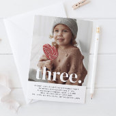 Drie foto Verjaardag uitnodiging