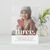 Drie foto Verjaardag uitnodiging (Staand voorkant)