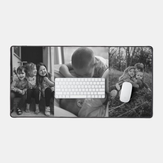 Drie foto zwart-wit bureaumat (Keyboard & Muis)
