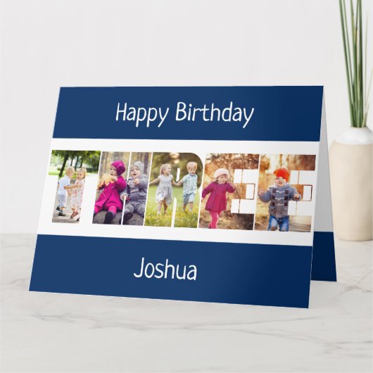 DRIE Fotobrieven Blauwe Jongens 3e Verjaardag Kaart (Voorkant)