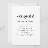 Drie fotocollage Black White Graduparty Kaart (Achterkant)