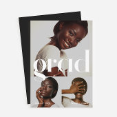 Drie fotocollage Black White Graduparty Kaart