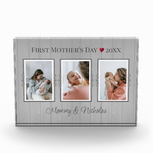 Drie fotocollage eerste Moederdag fotoblok (Voorkant)