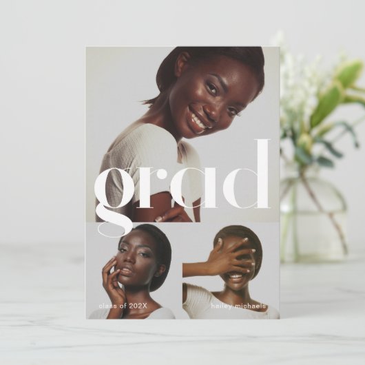 Drie fotocollage-graafpartij kaart (Staand voorkant)