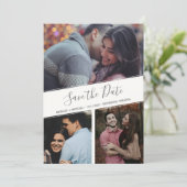 Drie Fotocollage Moderne Bloemen Opslaan van de Da Aankondiging (Staand voorkant)